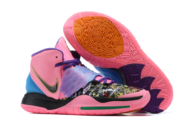 Women 2020 Nike Kyrie 6 Pink Black Blue Shoes